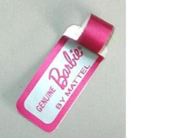 Barbie doll paper wrist tag pink n silver original vintage Mattel packag... - $9.99