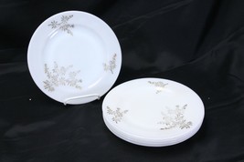 Federal White Bamboo Gold Salad Luncheon Plates 9&quot; Lot of 5 - £28.20 GBP