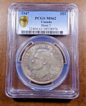 Canada Dollar 1947 Blunt Pcgs MS62 - $449.46