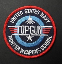 TOP GUN US NAVY WEAPONS SCHOOL EMBROIDERED PATCH 3.1 inches - £4.58 GBP