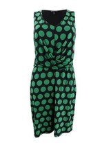 allbrand365 designer Womens Polka Dot Faux Wrap Dress, Large, Emerald Bo... - £70.62 GBP