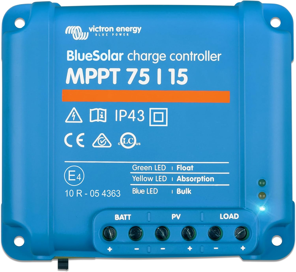 Victron Energy Bluesolar MPPT 75V 15 Amp 12/24-Volt Solar Charge Controller - $100.89