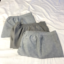 Alfred Dunner Women&#39;s Sz 14 Pants Set of 3 Gray Elastic Waist Pockets Easy Care - £14.85 GBP