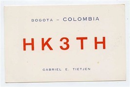 QSL Card HK3TH Bogota Columbia 1959 - £7.91 GBP