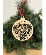 Jesus is the.. Engraved Wooden Christmas ornament,  Snowball shape, Holi... - $9.49