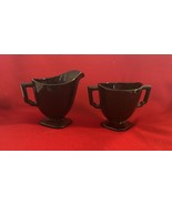 Vtg Mayfair Ebony Fostoria Creamer &amp; Open Sugar - $849.58 MXN