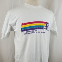 Vintage Sugar River State Bike Trail T-Shirt Large Single Stitch Hanes 50/50 80s - $16.99