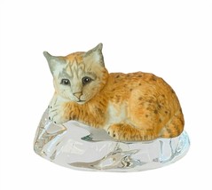 Franklin mint figurine arctic animal snow baby babies Austria glass leopard cat - £31.51 GBP