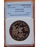 Großbritannien Trade Dollar Macau Returns To China 1999 Roulette Tisch P... - $65.05