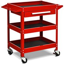 Tool Cart 3-Tray Rolling Tool Box Organizer W/ Drawer Industrial Storage... - $204.99