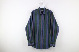 Vintage 90s Wrangler Mens Medium Faded Rainbow Striped Western Snap Button Shirt - $54.40