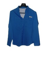 Columbia PFG Shirt Men L Blue Long Sleeve Fishing Vented Hiking Button O... - $25.00