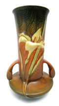 Vintage Beautiful Brown Handled Pottery Vase ROSEVILLE 131-7 Lily 7.25&quot; ... - $128.70