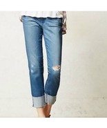 AG Adriano Goldschmeid The Stevie Cuff Slim Straight Cuffed Distressed J... - $734.12 MXN