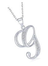 Cubic Zirconia Pave CZ Cursive Script Letter Alphabet - £104.13 GBP