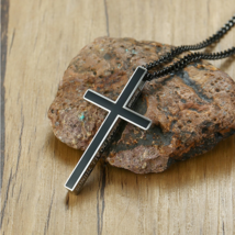 316L Stainless Steel Bible Verse &quot;I Can Do All Things&quot; Cross Pendant Necklace - £14.46 GBP
