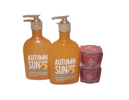 Bath and Body Works Autumn Sunshine Nourishing Soap Apple Pumpkin Candle - £23.89 GBP