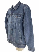 ️Lands End Blake Shelton Mens M Faded Blue Flannel Lined Denim Jean Jacket - £46.14 GBP