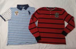 Polo Ralph Lauren Boys Size XL YOUTH 18-20  Blue Red Stripes Big Pony Lot of 2 - $27.71
