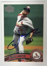 An item in the Sports Mem, Cards & Fan Shop category: Jason Motte Signed Autographed 2011 Topps Diamond Baseball Card - St. Louis Card