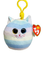 Characters | Ty Squishy Beanies Clip – Heather Pastel Striped Cat 3 - £14.93 GBP