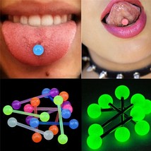 20pcs/lot Plastic Tongue Piercing Barbell Bars Piercing Tongue Rings Luminous Pu - £10.88 GBP