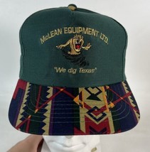 Vintage McLean Equipment LTD Killeen Texas Tax SnapBack Trucker Hat Aztec Brim - £31.64 GBP