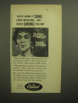 1959 Capitol Records Porgy and Bess Album by Hank Jones Advertisement - £14.53 GBP