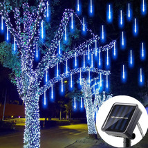 Solar LED Meteor Shower Lights Holiday String Light Tree Hanging Outdoor Lights - £11.99 GBP+