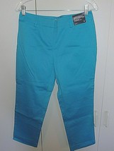 The 7TH Avenue Ladies Blue Straight Leg Cropped Stretch PANTS-4-NWT-$$39.95-NICE - £10.88 GBP