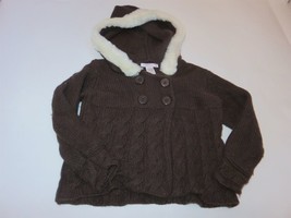 Janie and Jack WINTER FROST Cable Knit Brown Hoodie sweater 3T EUC - £10.80 GBP