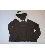 Janie and Jack WINTER FROST Cable Knit Brown Hoodie sweater 3T EUC - $13.98