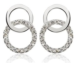 1.50Ct Round Cut Lab-Created Diamond Drop Dangle Earrings 14k White Gold Plated - £111.05 GBP