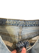 American Eagle Relaxed Straight Leg Jeans Frayed Hem Mid-Rise Denim Men 26x28  - £14.30 GBP