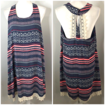Altard State Racerback Dress Size Large Boho Hippie Style Aztec Crochet Back/Hem - £13.40 GBP
