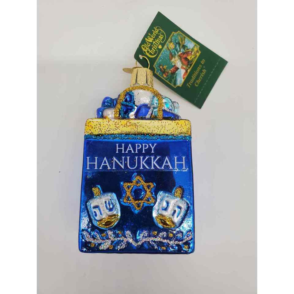 Old World Christmas Ornament - Happy Hanukkah Glass Blown - $18.69