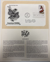 American Wildlife Mail Cover FDC &amp; Info Sheet Monarch Butterfly 1987 - £7.82 GBP