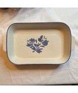 Pfaltzgraff Yorktowne 2 Qt Stoneware Baker 236 USA Blue Floral Vintage - $54.87 CAD