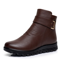 Winter Shoes New Women Boots Genuine Leather Wedge Heels Non-slip women&#39;s boots  - £37.66 GBP