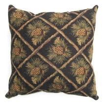 Pine Cone Elegance Black Accent Pillow 18"x18" - $137.17 CAD
