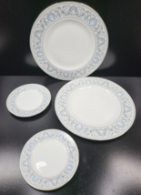 4 Pc Wedgwood White Dolphins (2) Dinner (2) Bread Plate R4652 England Dishes Lot - £118.16 GBP