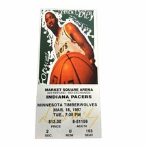 3/18/1997 Minnesota Timberwolves at Indiana Pacers Ticket Stub Garnett Miller - £15.73 GBP