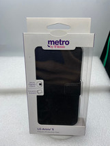 MetroPCS Protective Folio Black Phone Case With Magnetic Closur For LG Aristo 5 - $1.99