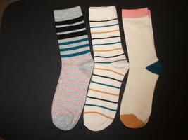 Women&#39;s Sonoma Goods For Life 3-Pack Color Block &amp; Striped Dress Socks - £9.27 GBP