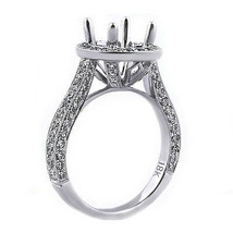 2.15CT 18K White Gold Diamond Round Cut Halo Semi Mount Solitaire Engagement Rin - £2,149.03 GBP