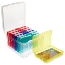 Photo Storage Box Organizer Container For 4X6 Pictures, 6 Inner Cases (7 Pieces) - £34.59 GBP