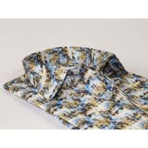 Men's EMILIO CERUTTI Sport Shirt 100% Cotton Long Sleeves #EMC4 Multi Blue image 2