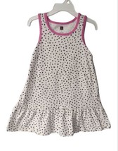 Tea Collection Jersey Knit Tank Dress Girls Size 3 Spotted Ruffle Pink Trim  - £7.46 GBP