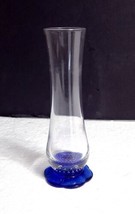 Bormioli Rocco Turandot Bud Vase  Scalloped Blue Base Controlled Bubbles... - £6.17 GBP