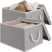 Clothes Baskets With Cotton Rope Handles, Closet Storage Bins, Large, Light - £27.33 GBP
